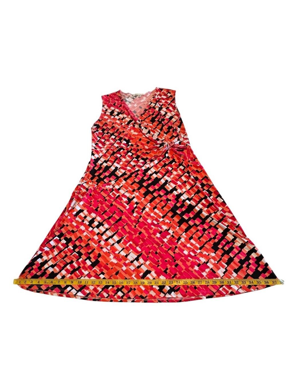 Travel Smith Surplice Bodice Sleeveless Shift Dress Womens XLP PETITE Geometric - Picture 14 of 17